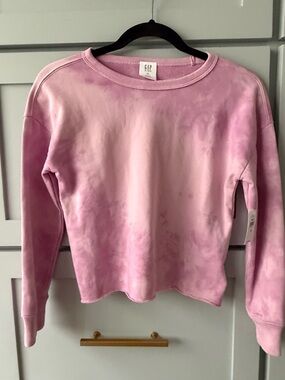 GAP Pink Tie-Dye Crew Sweatshirt